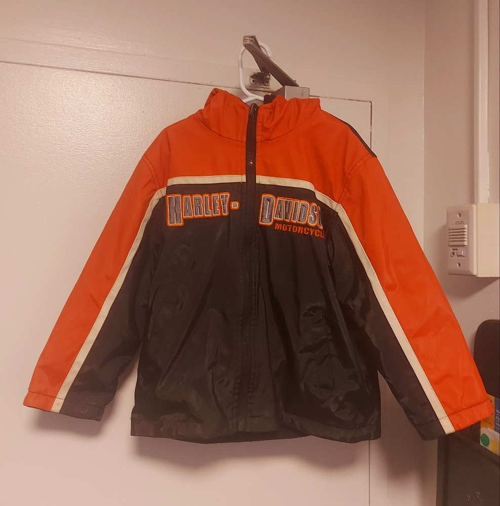 Harley Davidson Kids Youth 4186046 Reversible Bomber Jacket Fleece Coat Size 6
